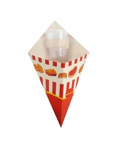 1000 pçs Embalagem Cone P Batata Fritas Frango Porcoes - comprar online