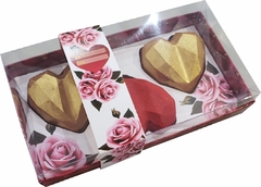 50 cxs Embalagem Coração Lapidado 65g Trio - Linha Rosas na internet