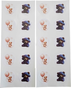 40 Adesivos para sacolas presentes e decoração Tema Mimo Ursos na internet