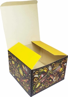 500 pçs Embalagem Hamburguer Delivery M - Linha Marcante Amarelo na internet