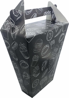 250 pçs Embalagem Pizza Cone Delivery (para 02 cones) Linha Black na internet