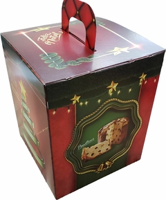 50 Pçs Caixa Embalagem Panetone 500g Verm Natal - Loja Steince