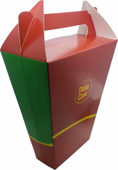 3000 Embalagem Pizza Cone Delivery (para 02 cone) - Personalizado - Loja Steince