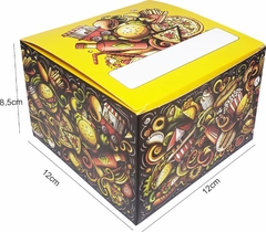 100 pçs Embalagem Hamburguer Delivery M - Linha Marcante Amarela - loja online
