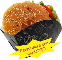 1.000 pçs Embalagem Cestinha - Porção / Hamburguer / Batata Recheada Personalizado