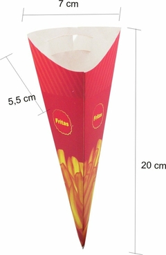 100 pçs Embalagem Batata Cone PP (aprox 80g) - Mini Porções