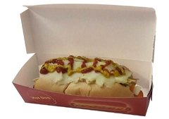 500 pçs Embalagem Hot Dog / Cachorro Quente / Lanches Delivery 19cm Linha Vermelha na internet