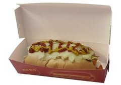 100 pçs Embalagem Hot Dog / Cachorro Quente / Lanches Delivery 19cm Linha Vermelha na internet