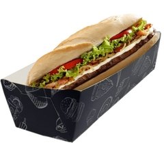 100 pçs Embalagem N05 Hot Dog / Cachorro Quente / Lanches 23 cm - Linha Black