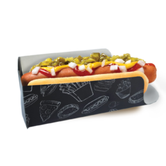 100 pçs Embalagem Hot Dog / Cachorro Quente (linha Black)