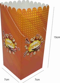 100 pçs Embalagem Pipoca / Mini Salgados / Torresmo - Linha Pipoca Laranja - loja online