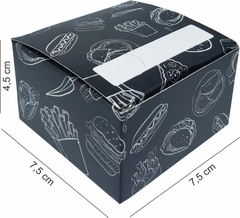 100 pçs Embalagem Mini Delivery PP Batata e Porções (aprox 100g) - LINHA BLACK - Loja Steince
