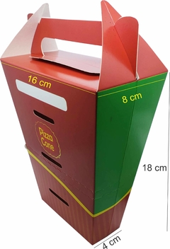 1000 pçs Embalagem Pizza Cone Delivery (para 02 cones)