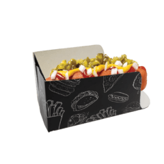 1000 pçs Embalagem MINI Hot Dog / Cachorro Quente / Lanches (Linha Black)