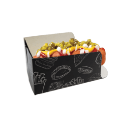 100 pçs Embalagem MINI Hot Dog / Cachorro Quente / Lanches (Linha Black)