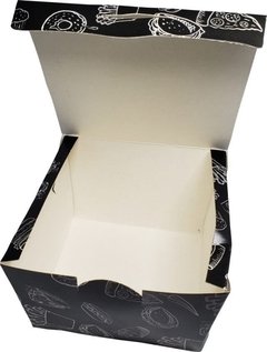 1000 pçs Embalagem Batata Recheada / Porções Delivery - Linha Black - Loja Steince