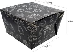 Imagem do 100 pçs Embalagem Batata Recheada / Porções Delivery - Linha Black