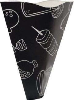 500 pçs Embalagem Suporte Mao Pizza Cone - Linha Black - comprar online