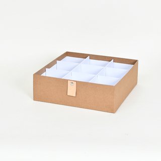 Caja Organizadora con 9 divisiones kraft sin tapa CA38SMI