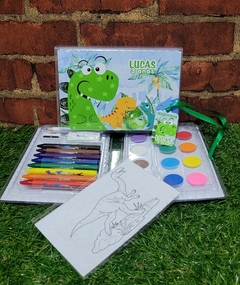 Kit com 5 estojos de pintura lembrancinha dinossauros fofos com 31 Itens completo - comprar online