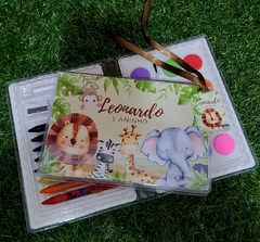 Kit com 8 maletas de pintura lembrancinha safari baby com 31 Itens completo - comprar online