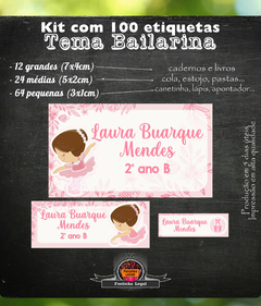 100 etiquetas material escolar bailarina