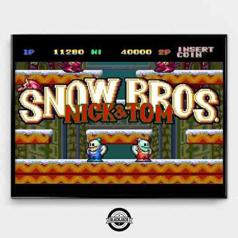Cuadro Snow Bros Gamer Juego Retro 40x50 Slim