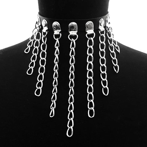 Chain top collar necklace