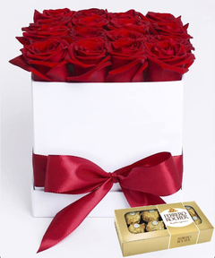 Flower Box, caja de rosas con bombones 