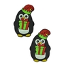 APLIQUE DE NATAL PINGUIM NOEL - EMBORRACHADO (3 unidades)