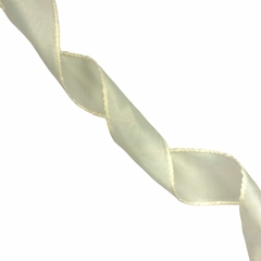 Fita organza com bordinha 40mm - creme (3 metros)