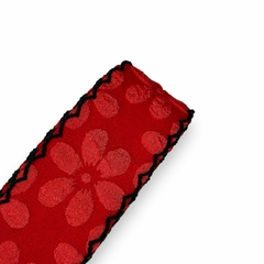 Fita importada Sanding tecido flor - vermelho (3 mts)