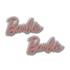 Aplique Barbie Palavra - Rosa claro fundo branco (unid.) Acrilico