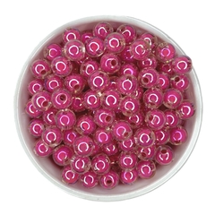 Miçanga - Bola translúcida com cor no centro (50 gr.) - 8mm - Pink