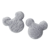 APLIQUE MICKEY DE PELUCIA - ACOLCHOADO (3 unidades) - CINZA