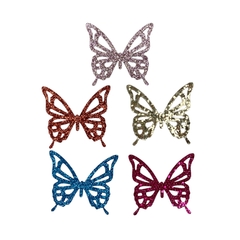 Aplique borboleta glitter vazada - Lonita (3 unid.sortidos)