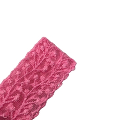 Fita de tule bordada - rosa médio 38mm (3 metros)