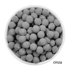 Mini pompom (10mm) - aprox 100 unidades - CINZA