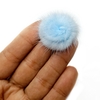 POMPOM ACHATADO PEQUENO 2,5cm (2 unidades) - Azul Bebê