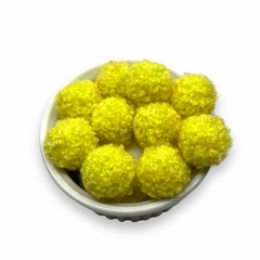 Pompom de lã bolinha 2cm (10 unid.) - Amarelo