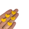 Aplique mini coração Amarelo (10 unid.) Acrílico