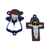 Apliques religiosos para terço mini crucifixo e anjinho (1 de cada) - Azul royal