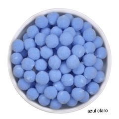 Mini pompom (10mm) - aprox 100 unidades - AZUL CLARO