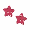 APLIQUE ESTRELA TECIDO PINK COM FLORZINHAS BRANCAS (3 unidades)