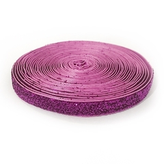 FITA VELUDO COM GLITTER LUREX 10MM (5 metros) - Rosa púrpura