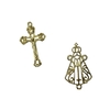 Entremeio + crucifixo Nossa Senhora Aparecida - Metal dourado