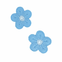 Imagem do Aplique florzinha bordada e crochê - 4 unidades