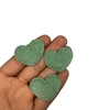 Aplique coração veludo cotelê - verde (3 unid.)