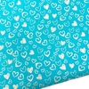 Tecido tricoline estampado (35x45cm) - Azul com corações
