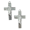 PINGENTE CRUCIFIXO RELEVO FACE - METAL PRATA (unidade)